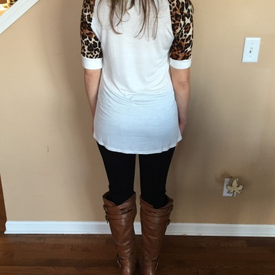 Leopard raglan top