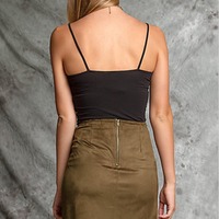 Laser Cut Suede Skirt - Thumbnail 2