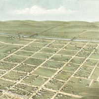 Bowling Green, Kentucky in 1871 - Bird's Eye View Map, Aerial Map, Panorama, Vintage map, Antique map, Reproduction, Fine Art, Wall Art - Thumbnail 4