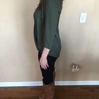 Olive Crossover High-low Top - Thumbnail 1