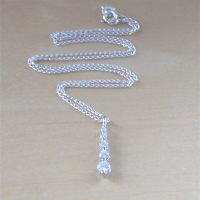 925 cubic zirconia pendant &18" sterling silver chain/cz crystal pendant/cz crystal necklace/cz jewellery/cz jewelery/cz jewelry/cz crystal