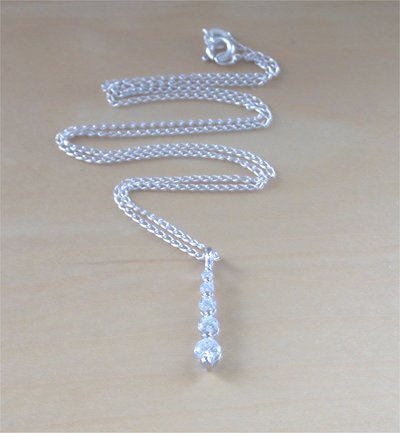 925 Cubic Zirconia Pendant &18" Sterling Silver Chain/Cz Crystal Pendant/Cz Crystal Necklace/Cz Jewellery/Cz Jewelery/Cz Jewelry/Cz Crystal