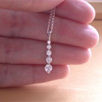 925 Cubic Zirconia Pendant &18" Sterling Silver Chain/Cz Crystal Pendant/Cz Crystal Necklace/Cz Jewellery/Cz Jewelery/Cz Jewelry/Cz Crystal - Thumbnail 1