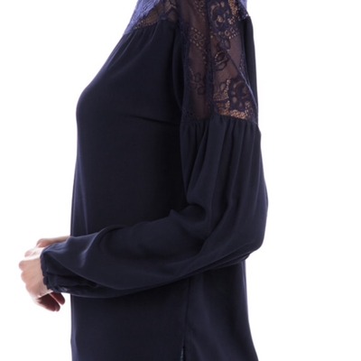 Solid lace chiffon top