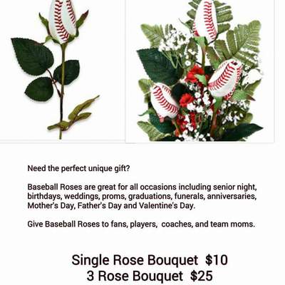 Baseball roses