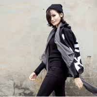 KOREAN STYLE BAT SLEEVES LETTERS PRINTED CASUAL CARDIGAN COAT - Thumbnail 2