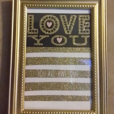 "love you. you are awesome" inspirational glimmer quotes collection 4x6      