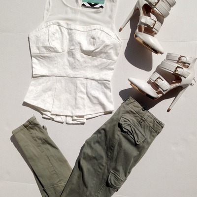 Dressy mesh peplum - s