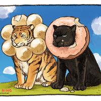 Tiger and Black Panther Illustration Book 2 - Thumbnail 1