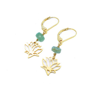 Lotus Flower Earrings - Thumbnail 1