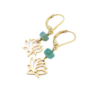 Lotus Flower Earrings - Thumbnail 2
