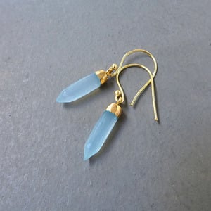 Chalcedony Spike Earrings - Thumbnail 1