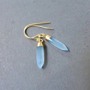 Chalcedony Spike Earrings - Thumbnail 2