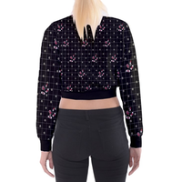 Period Print Cropped Sweatshirt Charcoal - Thumbnail 1