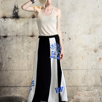 EUROPEAN FASHION LETTERS PRINTED A LINE LONG CASUAL SKIRT - Thumbnail 4