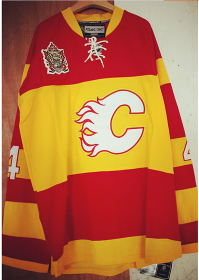 RBK NHL CENTER ICE HERITAGE ALBERTA RED YELLOW TOP JERSEY