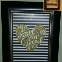 "DO SMALL THINGS WITH A GREAT HEART  " Inspirational Glimmer Quotes Collection 5X7      - Thumbnail 1