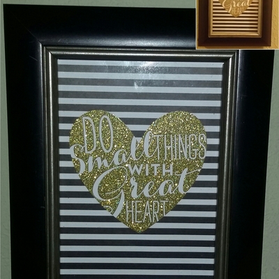 "do small things with a great heart  " inspirational glimmer quotes collection 5x7     