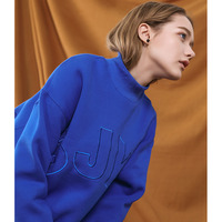 JAPANESE BRAND ROYAL BLUE LETTERS EMBROIDERED WOOLEN SWEATSHIRT - Thumbnail 4