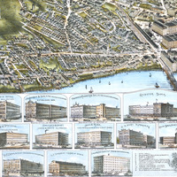 Haverhill, Massachusetts in 1893 - Bird's Eye View Map, Aerial Map, Panorama Map, Vintage Map, Antique Map, Reproduction, Giclée, Fine Art - Thumbnail 1