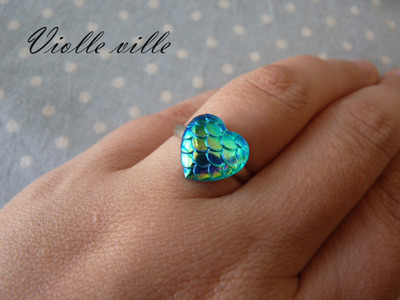 Dragon/mermaid heart ring