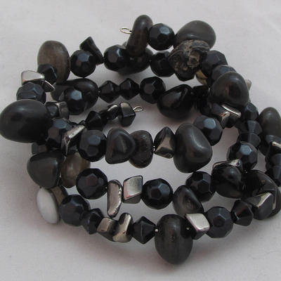 Stacked memory wire bracelet