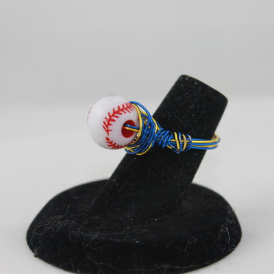 L.o.v.e baseball wire wrapped ring - adjustable 