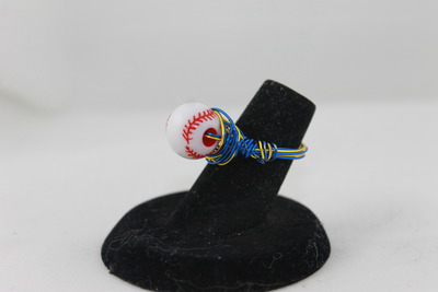 L.O.V.E Baseball Wire Wrapped Ring - Adjustable 