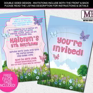 Butterfly Birthday - Invitations 