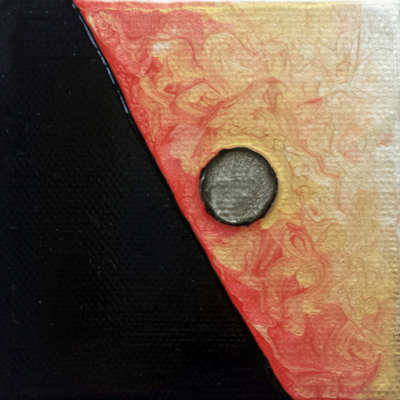 Mercury retrograde in virgo i | mixed media on canvas | 3"x3" original painting - Thumbnail 5
