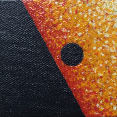 Mercury retrograde in virgo iii | acrylic on canvas | 3"x3" original pocket painting - Thumbnail 4
