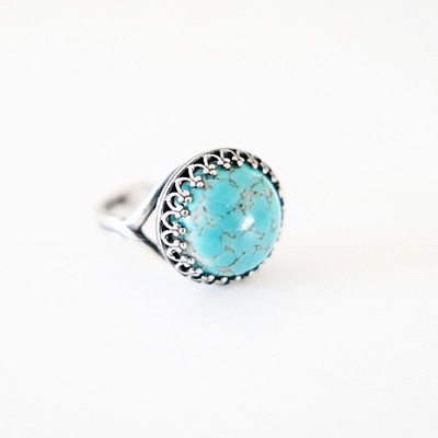 *sale* round teal matrix ring