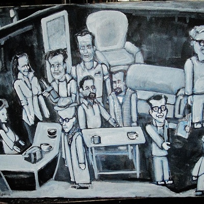 Coffee shop playset, the painting