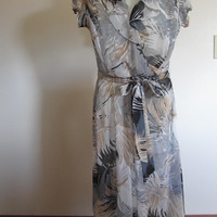 Grey Ruffle Collar Dress  - Thumbnail 1