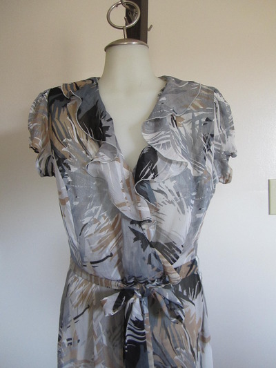 Grey Ruffle Collar Dress 