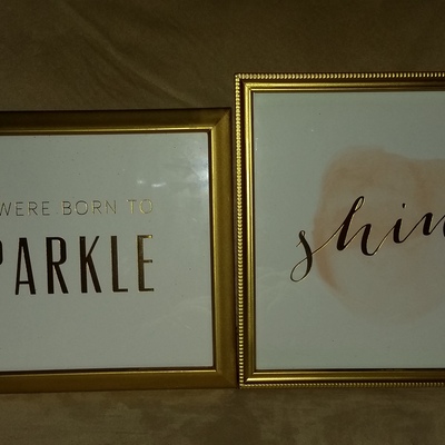 Framed "you were born to sparkle" 8x10  glimmer quotes collection  