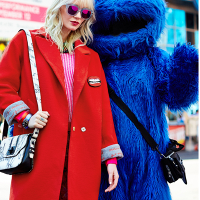 Material girl royal red woolen winter coat mwaa54102 - Thumbnail 4