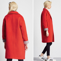MATERIAL GIRL ROYAL RED WOOLEN WINTER COAT MWAA54102 - Thumbnail 3