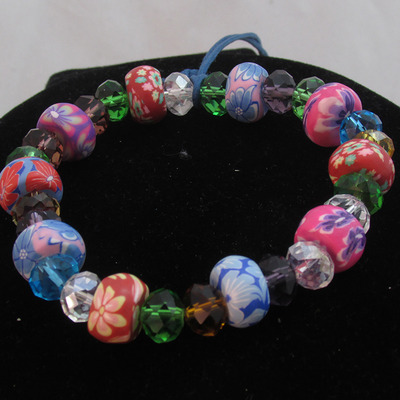 Polymer clay bead bracelet