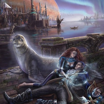 League of elder book 1  cover sci-fi fantasy art print giclee print 