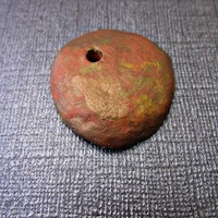 Rustic Iridescent Terracotta Colored Paper Mache Pendant  - Thumbnail 2