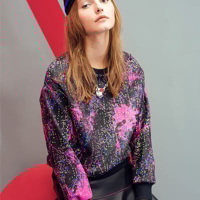 Isabel klein digital abstract figured sweatshirt f15303