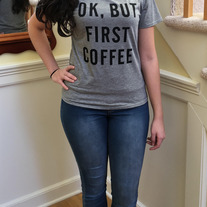 Ok, But First Coffee Top in grey - Thumbnail 1