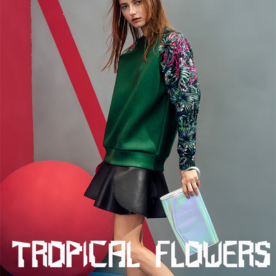 Isabel klein tropical flowers figured ruby green sweatshirt l15303353 - Thumbnail 5