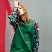 ISABEL KLEIN TROPICAL FLOWERS FIGURED RUBY GREEN SWEATSHIRT L15303353 - Thumbnail 2