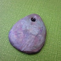 Rustic Iridescent Purple Colored Paper Mache Pendant  - Thumbnail 2