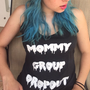 Mommy Group Dropout Racerback Black Tank-2