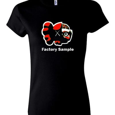 Bifurcated associate red - ladies t - by factory sample - not kaws