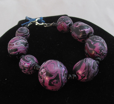 Polymer clay bead bracelet