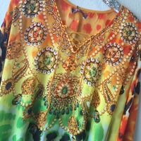 Embellished Caftan Coverup - Thumbnail 1